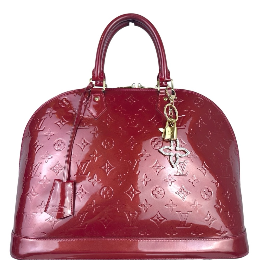 LOUIS VUITTON VERNIS PATENT LEATHER MONOGRAM ALMA GM RED GHW
